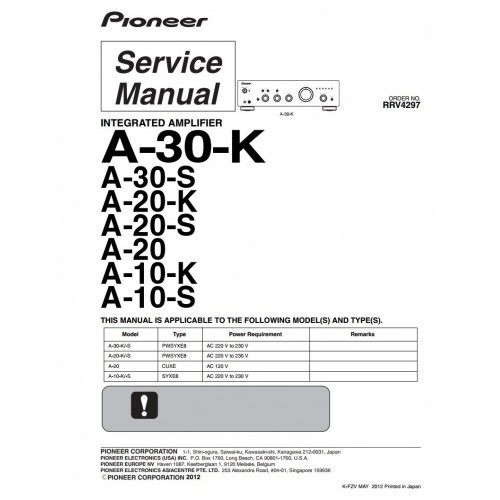 Sub pioneer s-fcrw230-k manual service download